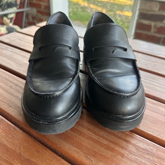 Steve Madden Lotto Black Lug Sole Chunky Loafers Platform Shoes Size‎ 8 - Picture 5 of 12